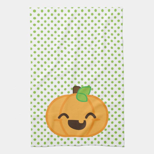 Kawaii Jack o lantern Pumpkin Kitchen Towel Kökshandduk (Vertikal)