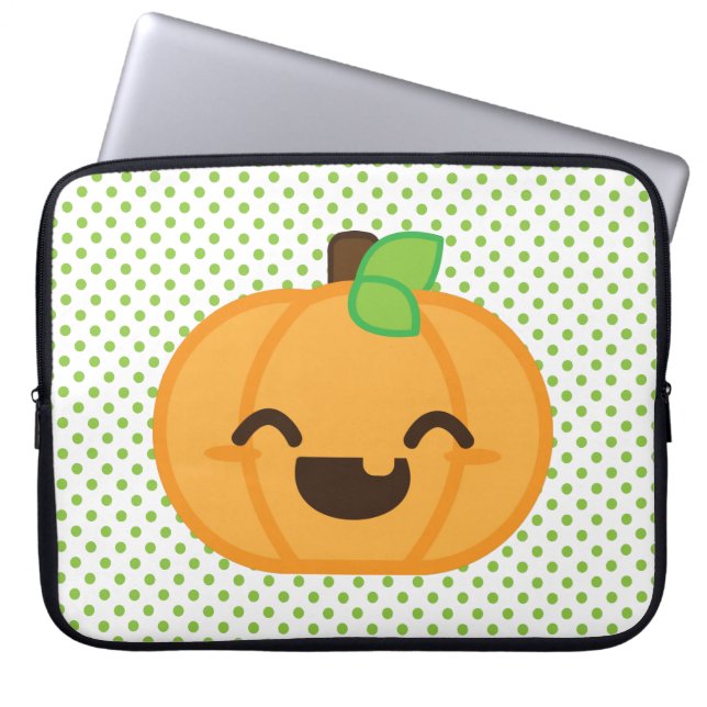 Kawaii Jack o lantern Pumpkin Laptop sleeve (Framsidan)