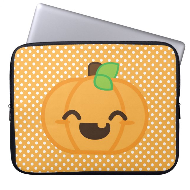 Kawaii Jack o lantern Pumpkin Laptop sleeve (Framsidan)