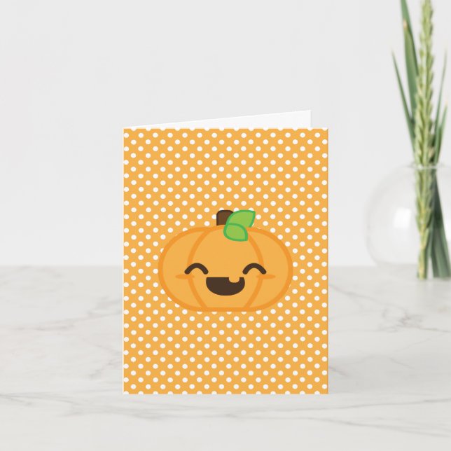 Kawaii Jack o lantern Pumpkin Note-kort Helgkort (Framsida)
