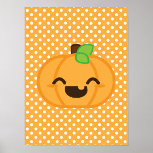 Kawaii Jack o lantern Pumpkin Poster Skriv ut
