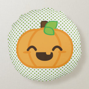 Kawaii Jack o lantern Pumpkin Round Pillow Rund Kudde