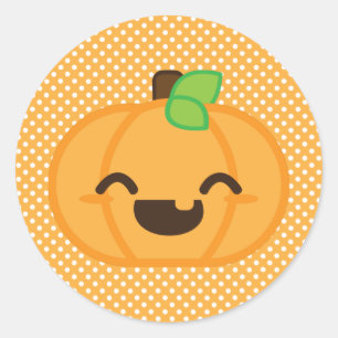 Kawaii Jack o lantern Pumpkin Stickers Runt Klistermärke
