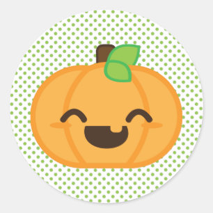 Kawaii Jack o lantern Pumpkin Stickers Runt Klistermärke
