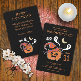 Kawaii Jack O'Lantern Creepy Cute Inbjudningar