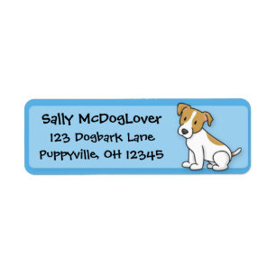 Kawaii jackRussell Terrier Returadress Etikett