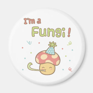 Kawaii Jag är en Fungi Party Mushroom Pun Humor Magnet