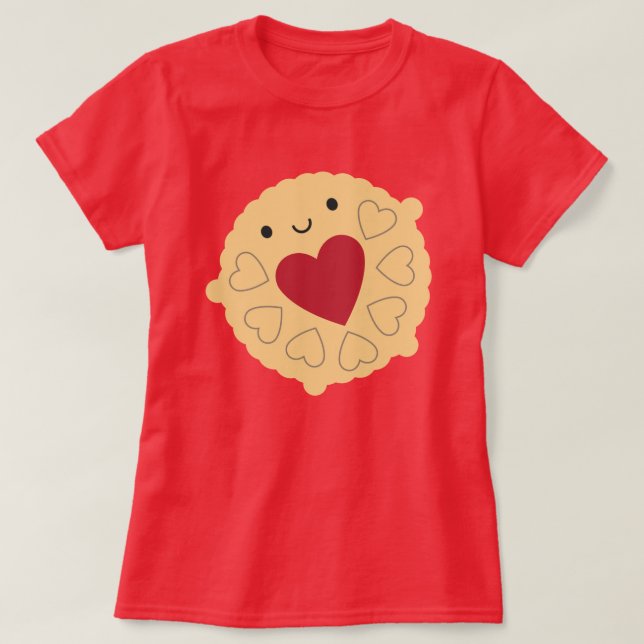 Kawaii Jammie Dodger Biscuit T Shirt (Design framsida)