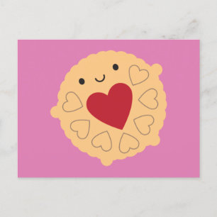 Kawaii Jammie Dodger Biscuit Vykort
