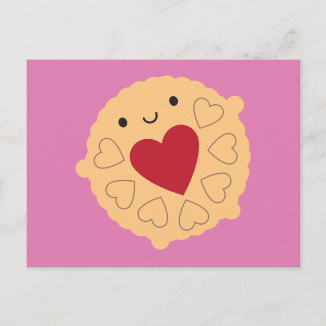 Kawaii Jammie Dodger Biscuit Vykort (Framsida)