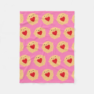 Kawaii Jammie Dodger Biscuits Fleecefilt