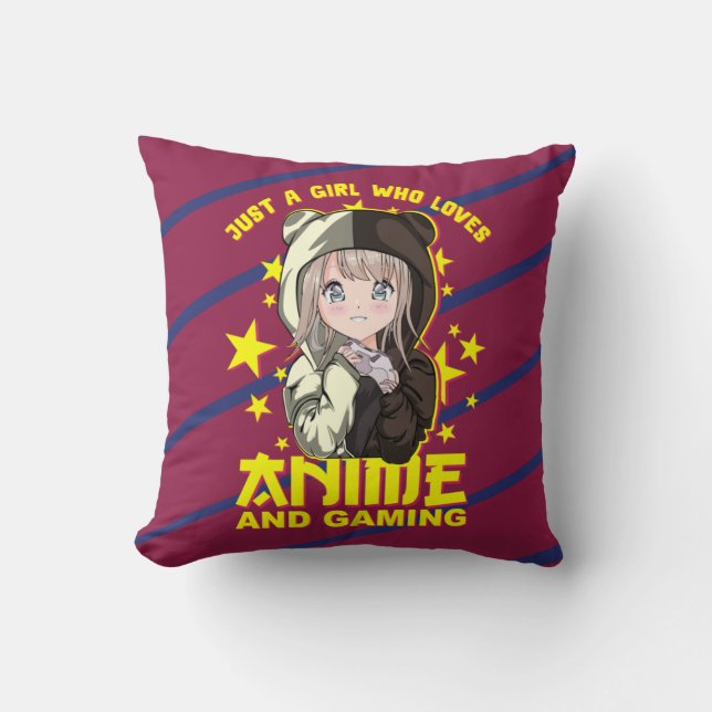 Kawaii Japanese Anime Girl - Anime & Gaming Girl Kudde (Framsida)