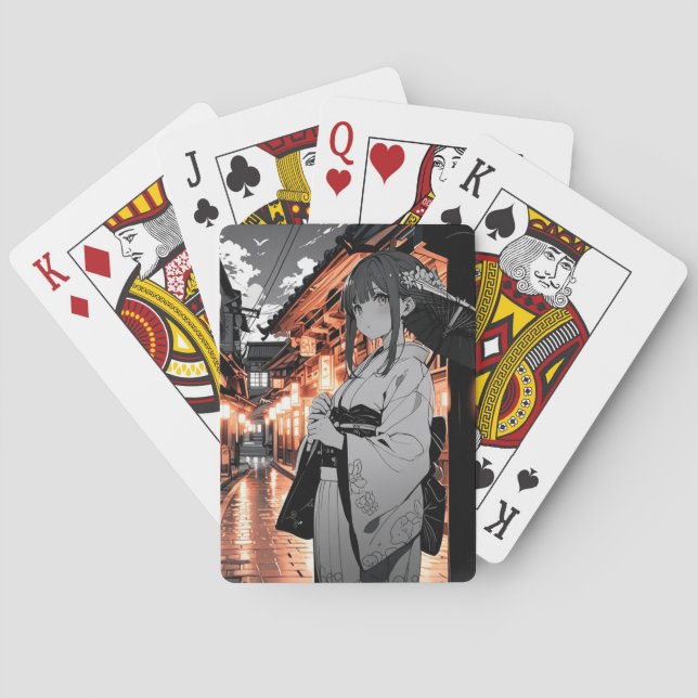 KAWAII Japanese Girl Card games Casinokort (Baksidan)