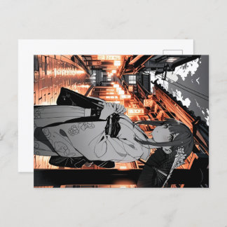 KAWAII Japanese Girl Postcard Vykort