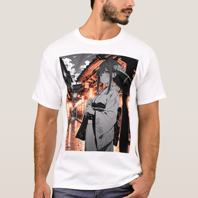 KAWAII Japanese Girl T-shirt (Framsida)