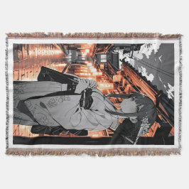 KAWAII Japanese Girl throw blanket Filt