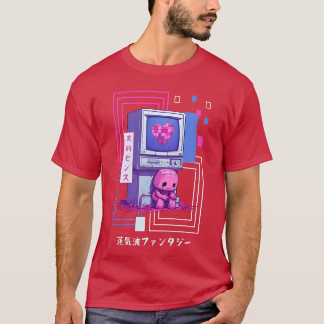 Kawaii Japanese Retro 90s Nostalgia Vaporwave Retr T Shirt (Framsida)