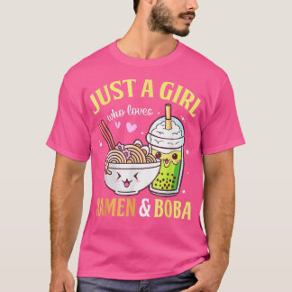 Kawaii Japansk Anime Just Girl Kärlek Ramen Boba B T Shirt
