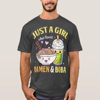 Kawaii Japansk Anime Just Girl Kärlek Ramen Boba B T Shirt