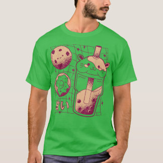 Kawaii Japansk Boba Tea Guinea Gris Donut Cookie G T Shirt