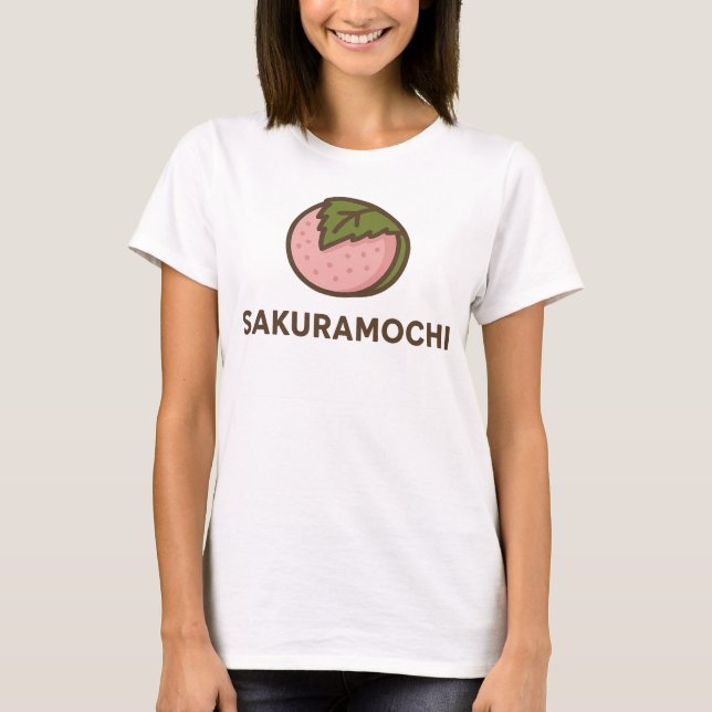 Kawaii Japansk Cherry Blommar Mochi Art T Shirt (Framsida)