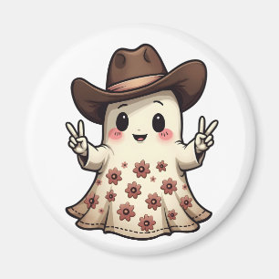 Kawaii Japansk Pastel CowboyGhost Halloween Magnet