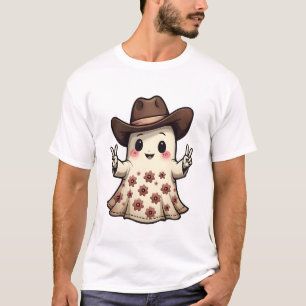 Kawaii Japansk Pastel CowboyGhost Halloween T Shirt