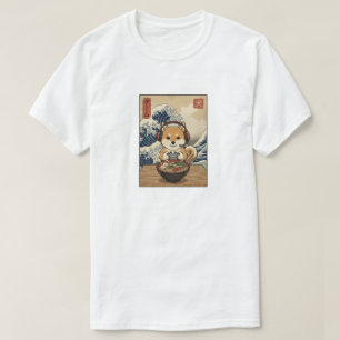 kawaii japansk ramen Shiba Inu retro spelande T Shirt