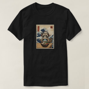 kawaii japansk ramen tvättbjörn retro spelande t shirt