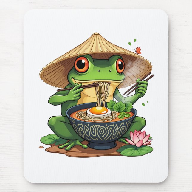 Kawaii Japanska Aesthetic Frog Noodles Musmatta (Framsidan)