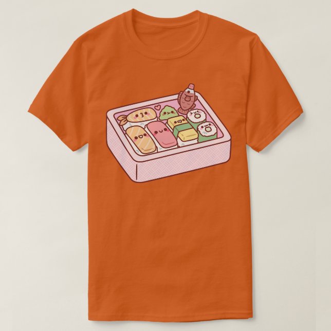 Kawaii Japanska Bento Box Sushi T Shirt (Design framsida)