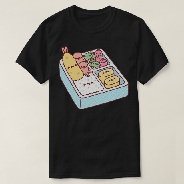 Kawaii Japanska Bento Box Tempura Prawn T Shirt (Design framsida)