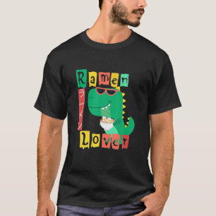 Kawaii Japanska Ramen Noodles Tee Anime Dinosaur L