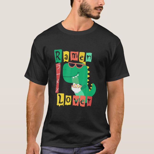 Kawaii Japanska Ramen Noodles Tee Anime Dinosaur L (Framsida)