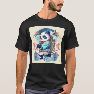 Kawaii Japanska Samurai Anime Panda T Shirt
