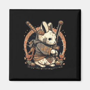 Kawaii Japanska Stil Samurai Bunny Anime Magnet