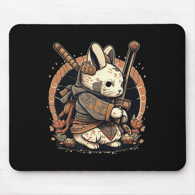 Kawaii Japanska Stil Samurai Bunny Anime Musmatta (Framsidan)