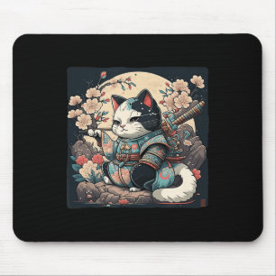 Kawaii Japanska Stil Samurai Cat Kitten Anime Musmatta