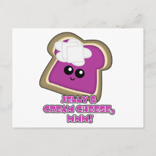 Kawaii Jelly och Cream Cheese Toast Vykort