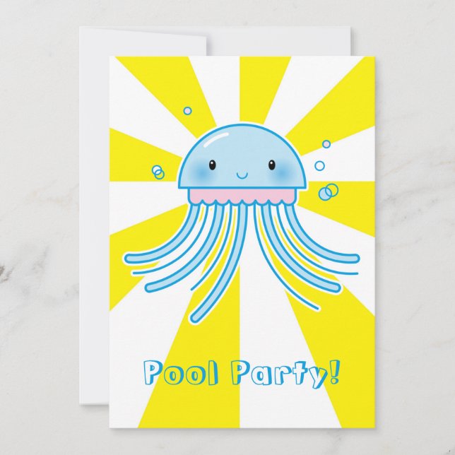 Kawaii jellyfish inbjudningar (Framsida)