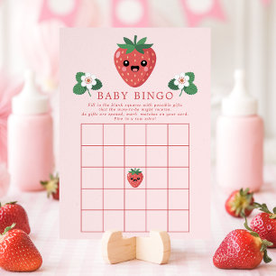 Kawaii Jordgubbs Baby Shower Bingo Spelkort Inbjudningar
