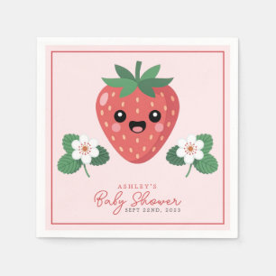 Kawaii Jordgubbs Baby Shower Pappersservett