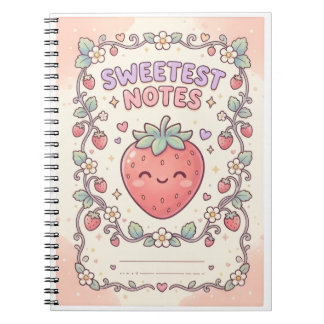 Kawaii Jordgubbs Spiral Anteckningsbok - Söteste N
