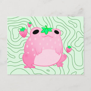 Kawaii Jordgubbsgroda Softcore Meddelande Vykort