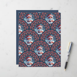 Kawaii jul Fox Art Deco Dot Mandala Scallops