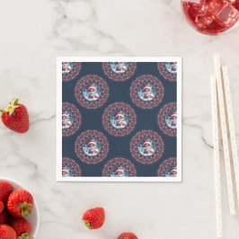 Kawaii jul Fox Polka Dot Mandala Decoupage Pappersservett