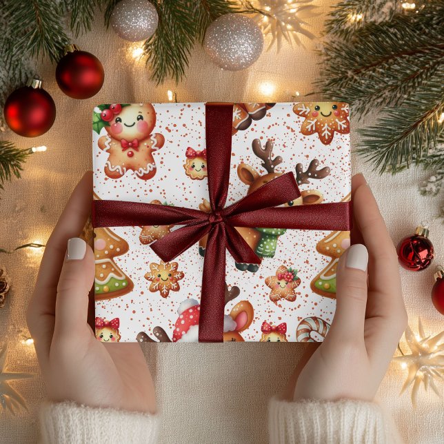 Kawaii jul Gingerbröd Mönster - Cute Holida Presentpapper (Skapare uppladdad)
