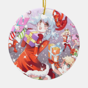 Kawaii jul julgransprydnad keramik