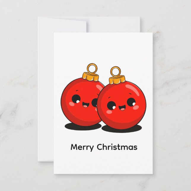 Kawaii jul – Minimal firande  Tack Kort (Framsida)