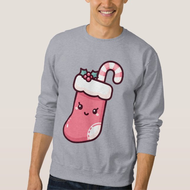 Kawaii-julklapp illustration lång ärmad tröja (Framsida)